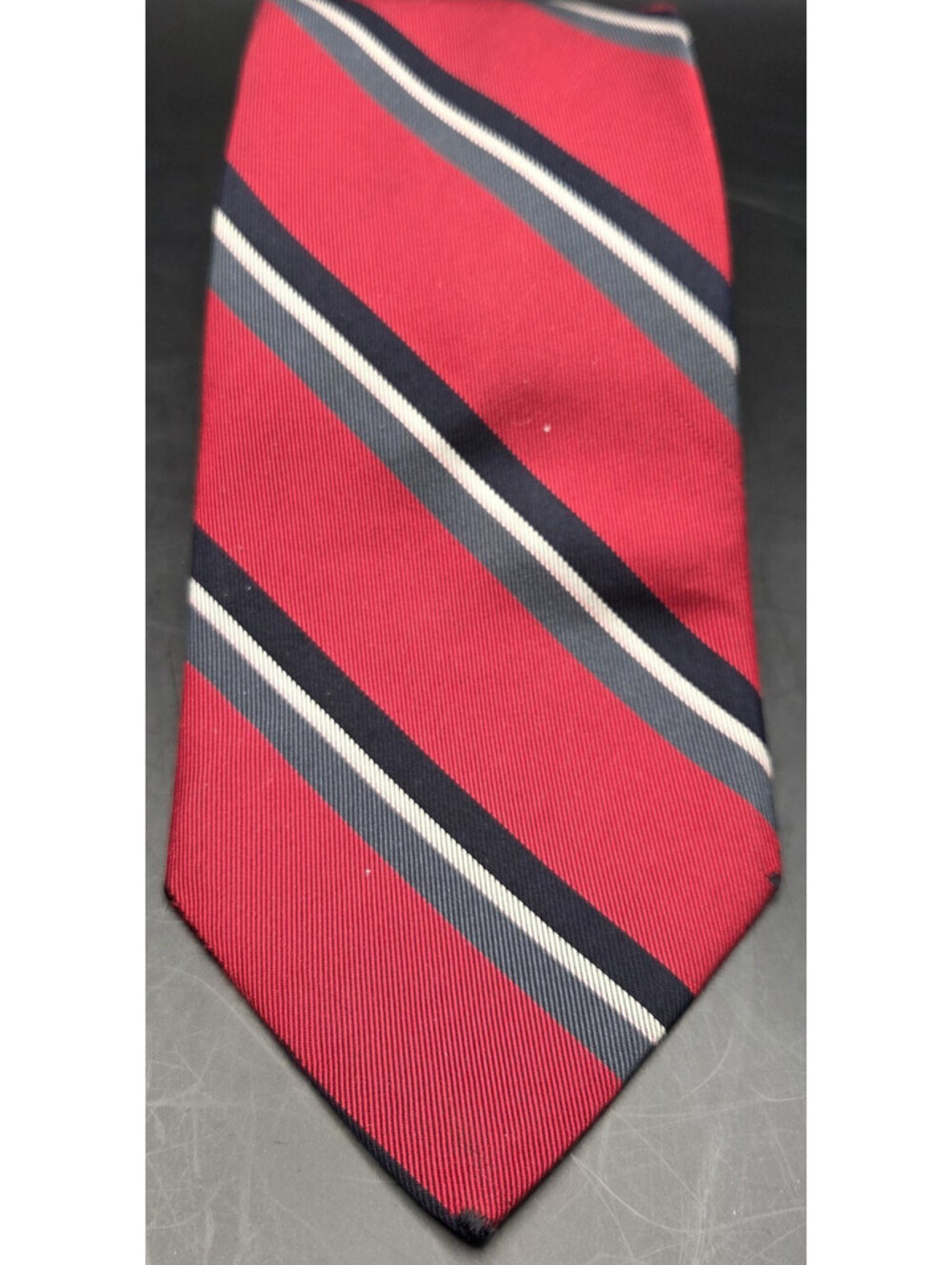 Ferrell Reed Men's Tie Burgundy Blk Wht Gray Handmade Silk Repp Tie – 59"x3.5"
